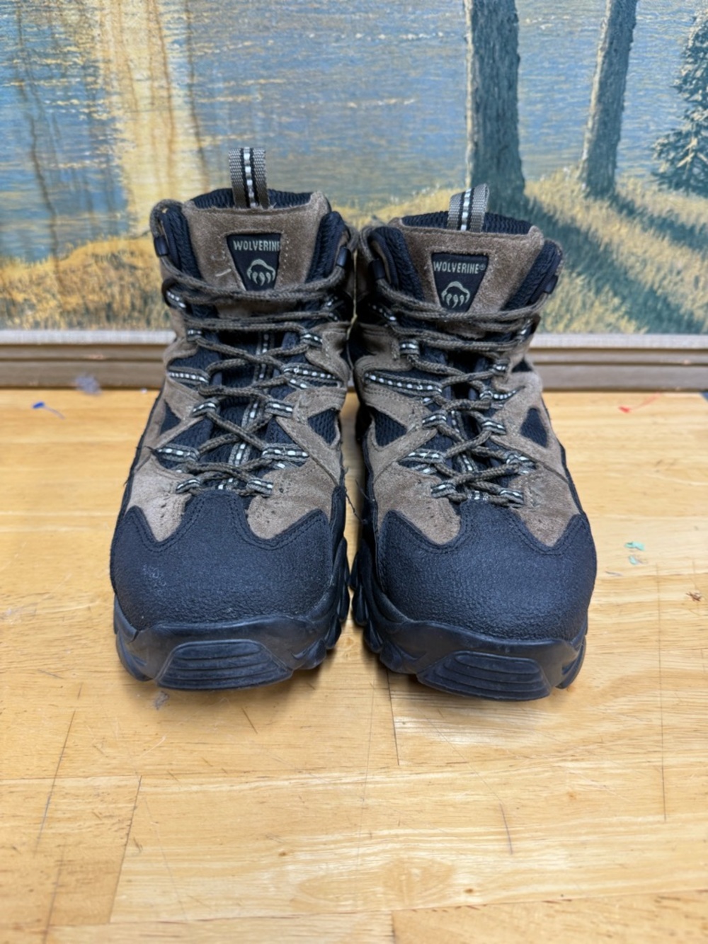 Wolverine fulton Men’s Brown and Black mid cut Hiking Boots size 8.5M